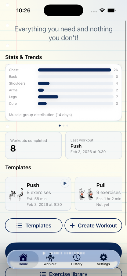 Home stats and templates
