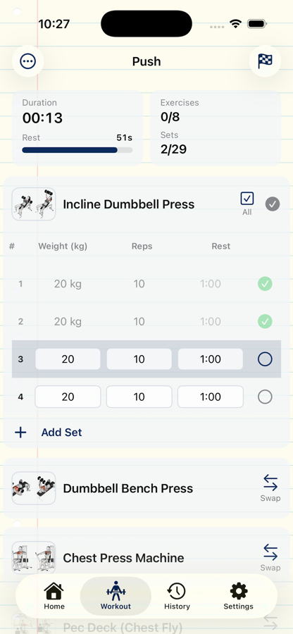 Workout in progress