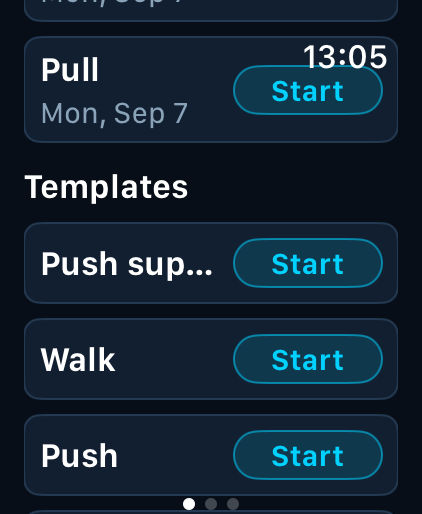 Start workouts from Apple Watch