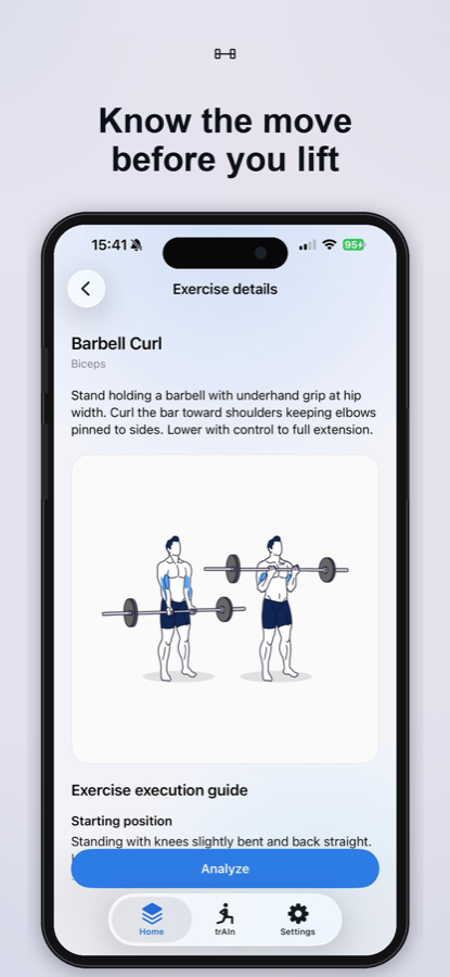 Exercise detail with Analyze